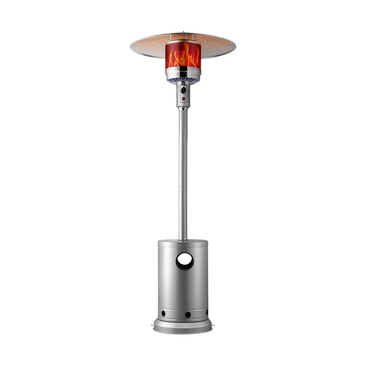 Propane Patio Heater 50000BTU Tall Hammered w/Round Table Outdoor Silver