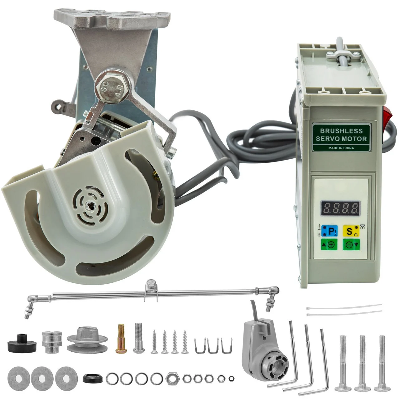 1HP Sewing Machine Servo Motor, 750W 3500rpm Energy Saving Mute Tie Bar Brushless Servo Motor with Needle Positioner for Industrial Sewing Machine, 110V