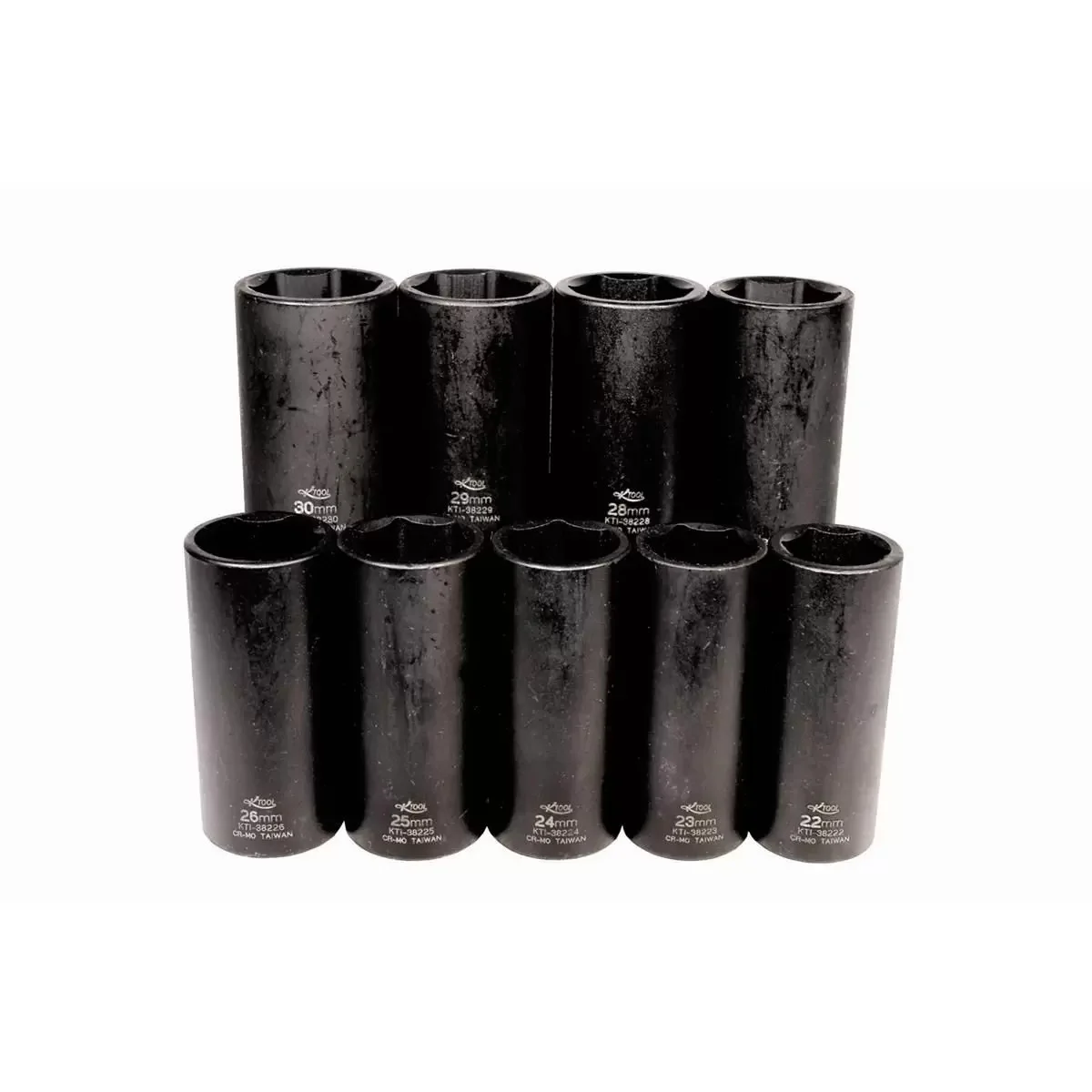 K Tool International 9 Piece 1/2" Drive 6 Point Metric Impact Socket Set