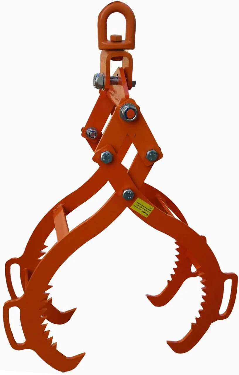 28" Log Lifting Tongs Log Lifting Tongs 4 Claw Timber Heavy Duty Solid Steel,Swivel Dragging Steel Tongs Log Lifting