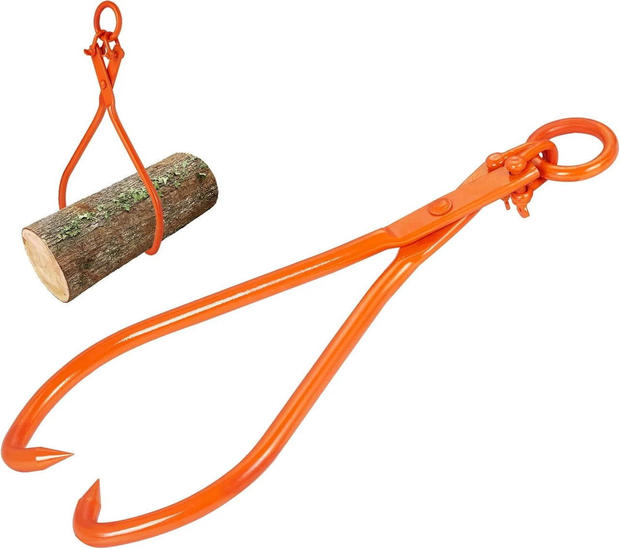 Log Skidding Tongs, 32 inch 2 Claw Log Lifting Tongs, Heavy Duty Steel Lumber Skidding Tongs, 1543 lbs/700 kg Loading Capacity, Log Lifting, Handling, Dragging & Carrying Tool
