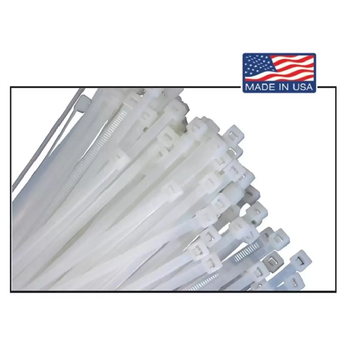 K Tool International Cable Zip Tie 14 in. Long; Natural; 100/pk; 50 lb. Test w/ Mt. Head
