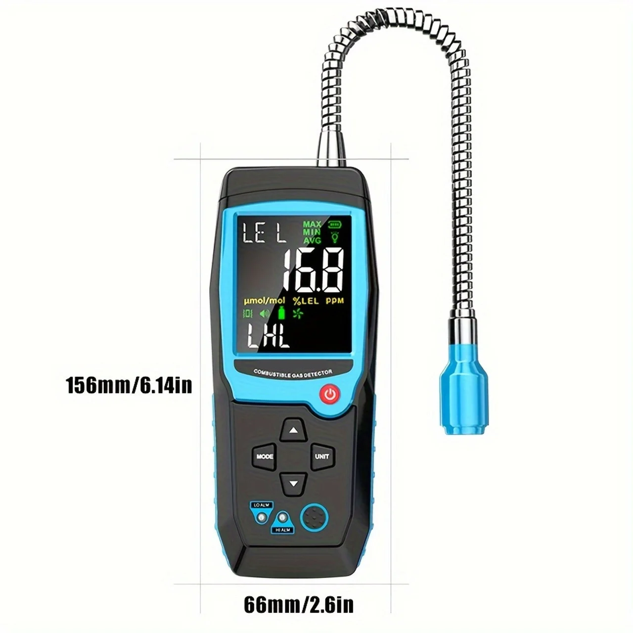 Digital Combustible Gas Leak Detector Flammable Gas Methane Natural Gas Tester Sound Light Alarm Meter Leak Location Determine