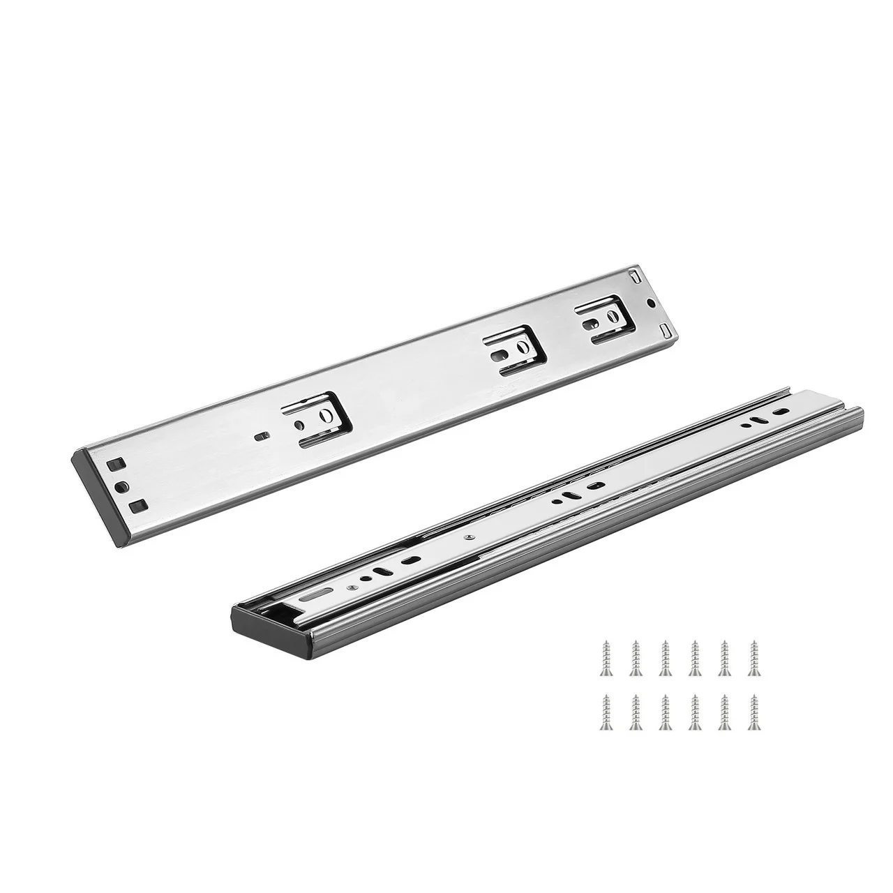 10 Pairs 16 Drawer Slides, Heavy Duty Side Mount Rails, Full Extension Steel Tracks, Soft-Close & Noiseless, 100 Lbs Load Capacity for Cabinets & Kitchens