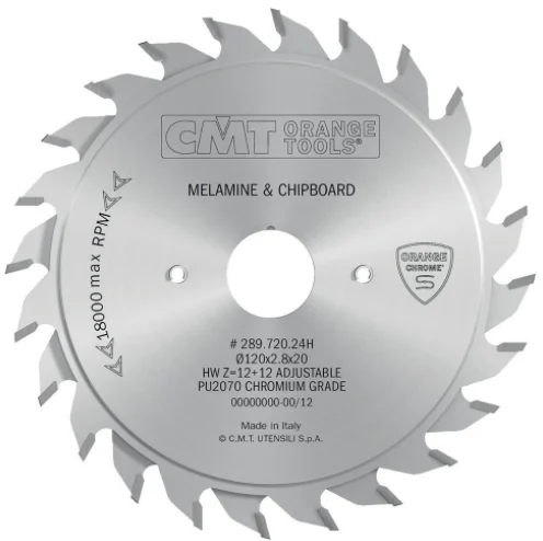 CMT 289.720.24K,4'' + 23/32'',Industrial Adjustable Chrome-Coated Scoring Blades