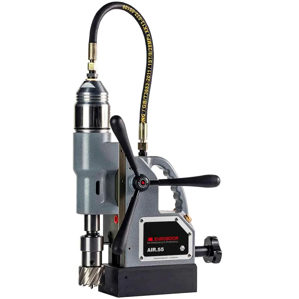 Pneumatic magnetic drilling machine