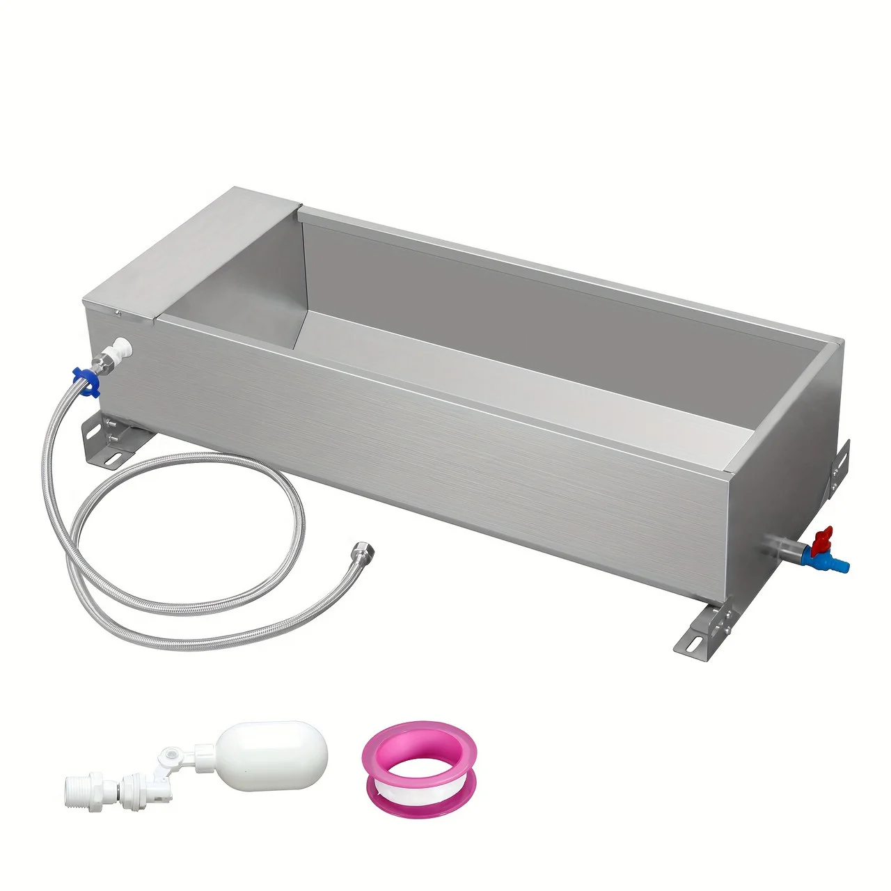 Large Capacity Automatic Livestock Waterer - Self-Filling Metal Trough with Float Valve for Dogs, Horses, Goats, Pigs, Cows & Deer 31.5W x 7.9H x 11.8D Inches