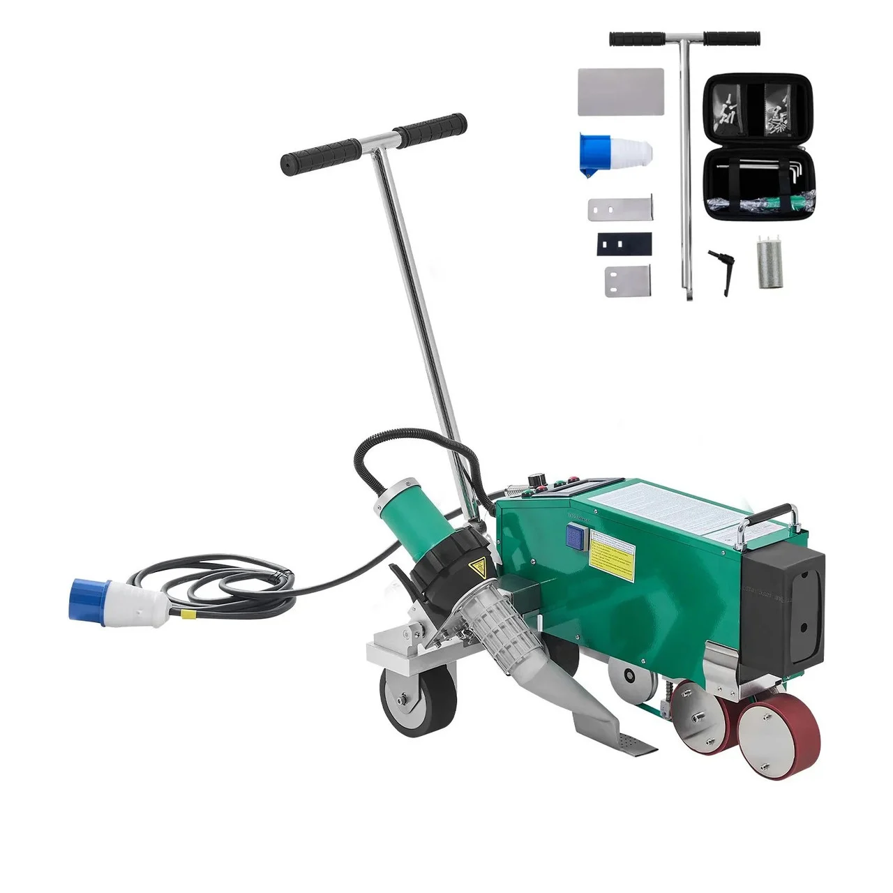4200W Roofing Hot Air Welder, 220V PVC/TPO/CPE Plastic Welding Machine, 1.57" Width, 0.04–0.12" Thickness, 68–1202℉ Heat Range