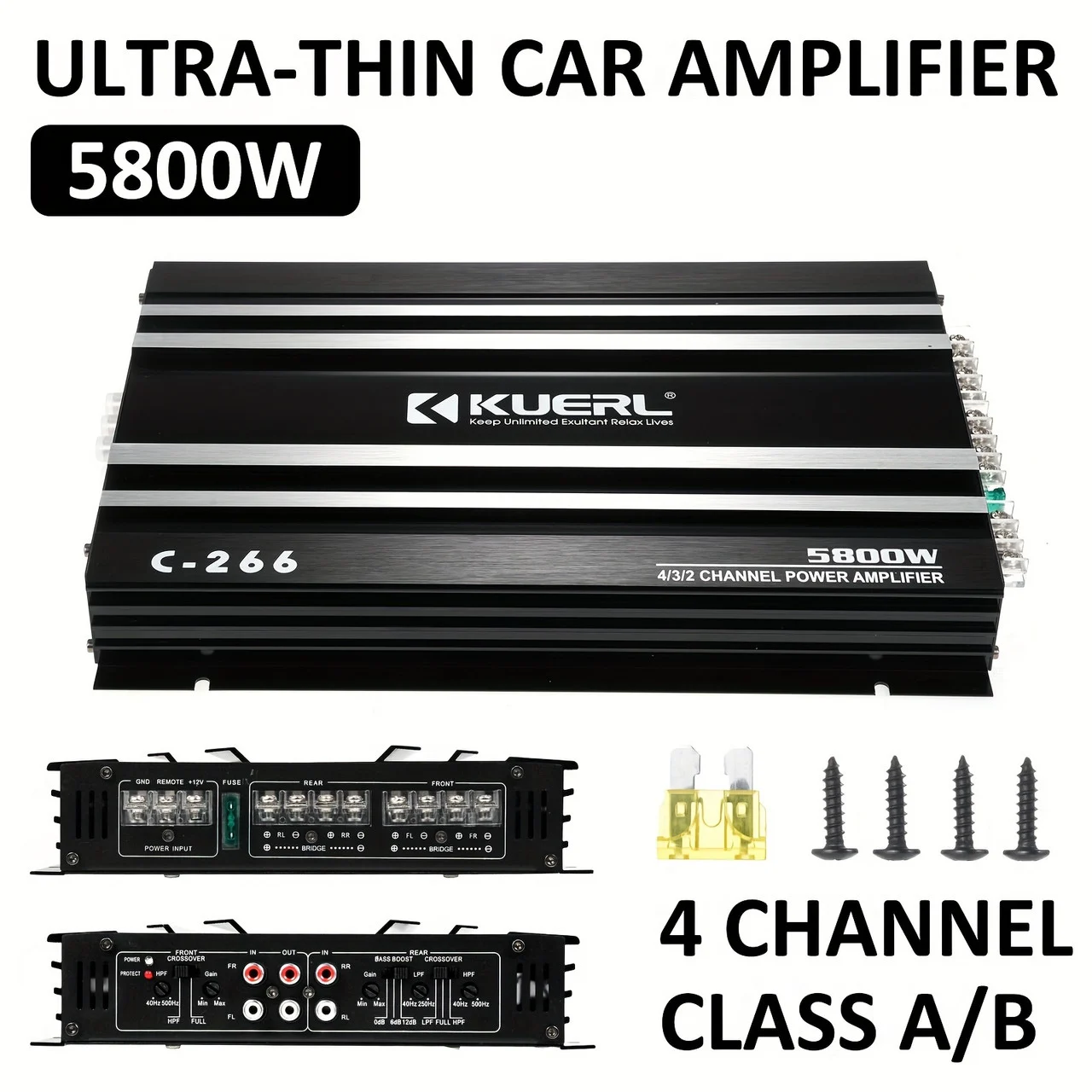 10" 600W Car Under Seat Subwoofer Active Power Amplifier For Car/Truck Audio Sub Built In Amplifier