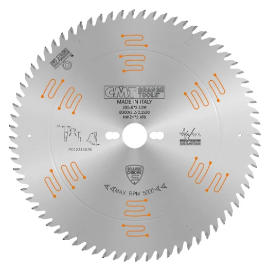 CMT 285.654.14M,13'' + 25/32'',Industrial Low Noise & Chrome Coated Circular Saw Blades With ATB Grind
