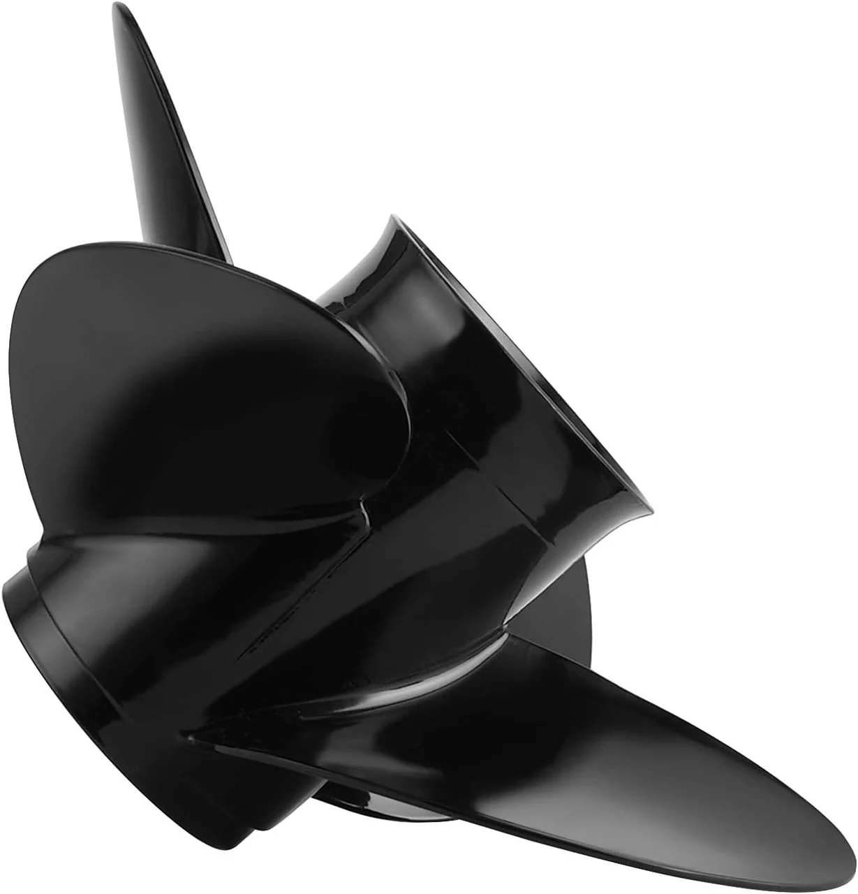Outboard Propeller, Replace for OEM 48-8M0084495, 4 Blades 14" x 19" Aluminium Boat Propeller, Compatible w/ 135-300HP 2-Stroke & 4-Stroke Outboards, Alpha&Bravo I Stern-Drives, RH