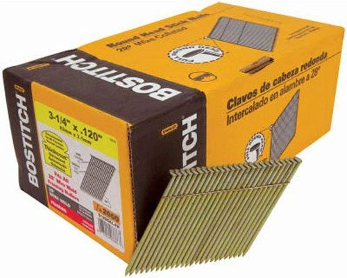 BOSTITCH 3 1/4" x 0.131", Smooth Shank, Wire Weld, Stick Framing Nail