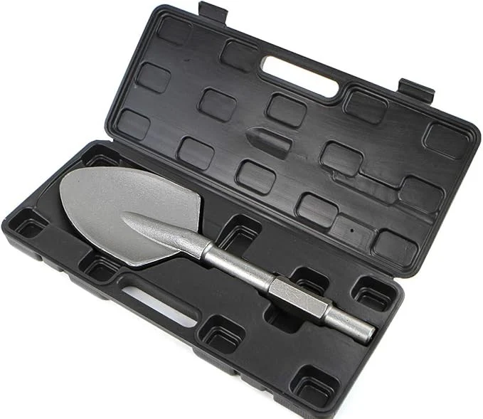 1-1/8 Hex Shank 5 Shovel Width Construction Clay Spade Scoop Shovel Bit for Electric Demolition Jack Hammer w/Carrying Case Shovel Chisel