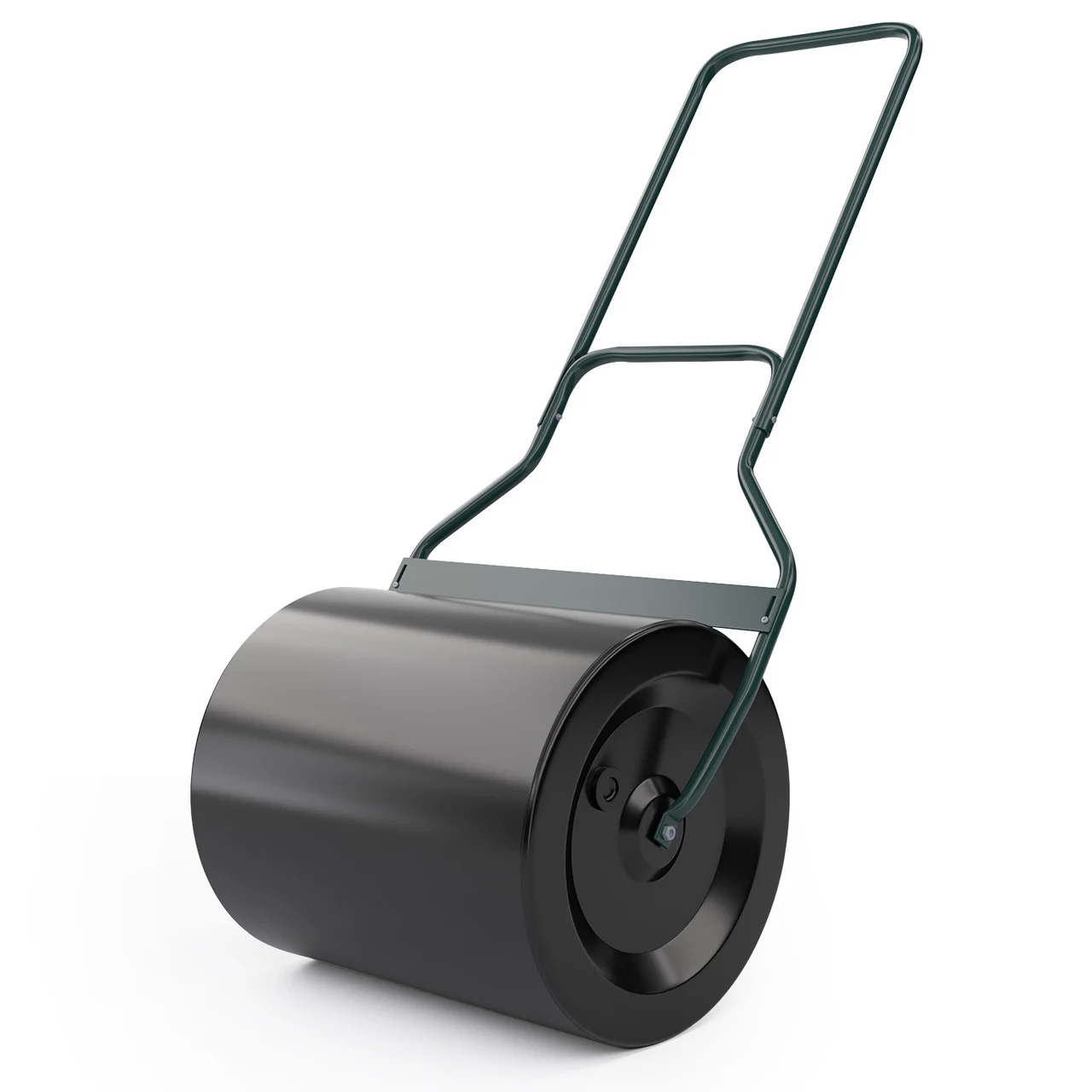 Lawn Roller, Heavy-duty Push/Pull Tow Behind Garden Roller w/ U-shaped Handle, Water/Sand Filled Garden Drum Roller for Park, Lawn, Yard & Ball Field, 16 Gallon/60 L, Black