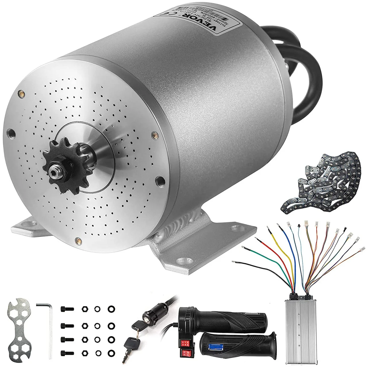 Electric Brushless DC Motor,72V 3000W Brushless Electric Motor,4900RPM Brushless Motor Kit,w/Controller and Throttle Grip for Electric Scooter E Bike Engine Motorcycle DIY Part Conversion Kit