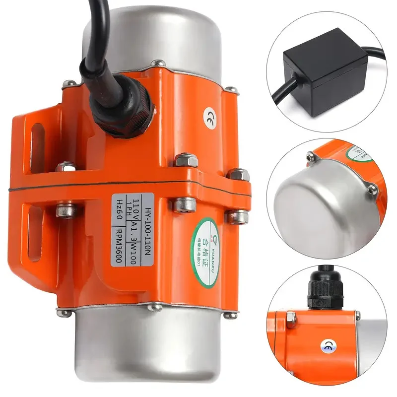 1pc 10 Single Phase AC Vibration Motor - 110V Hard-Wired Asynchronous Vibrator for Shaker Table, 3600RPM, No Battery Required - Industrial Grade - For DIY Projects & Industrial Applications - Great Gift for Makers & Engineers 100W