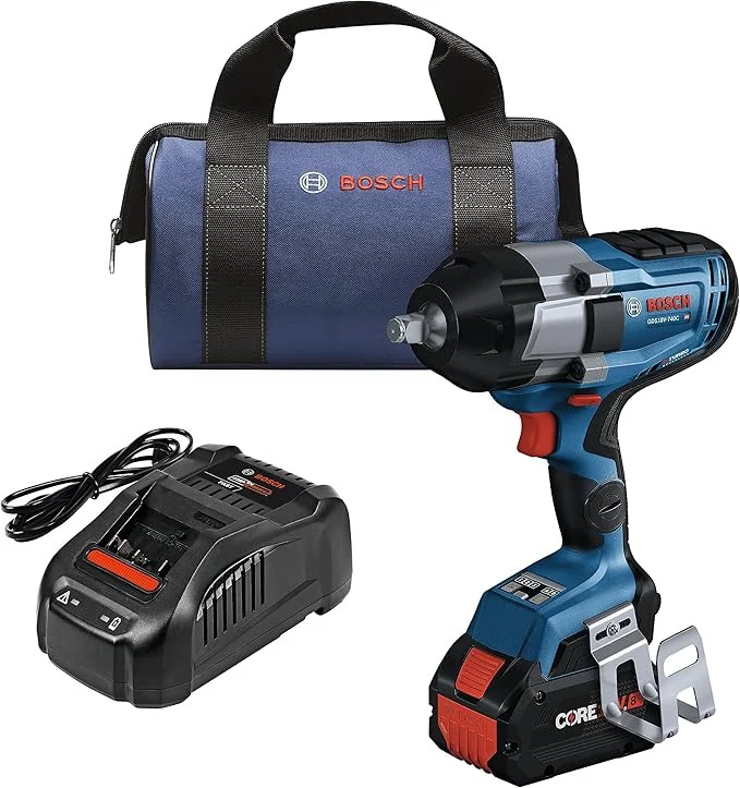 BOSCH GDS18V-740CB14 PROFACTOR™ 18V Connected 1/2 In. Impact Wrench Kit with Friction Ring and (1) CORE18V 8 Ah High Power Battery