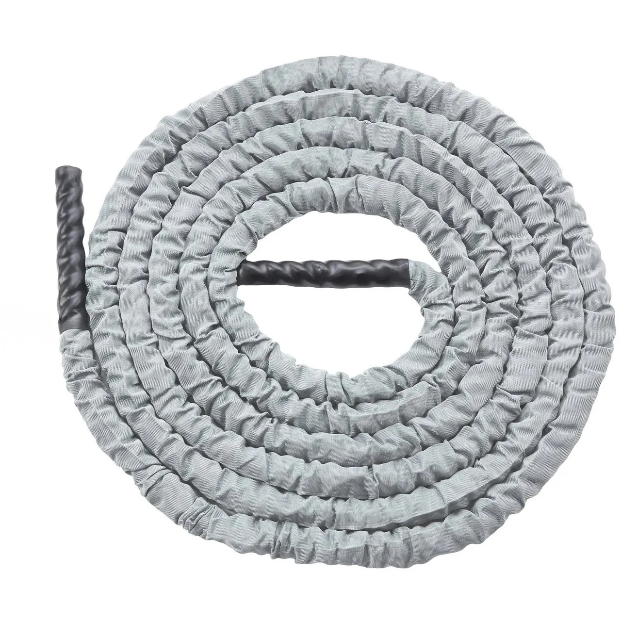 Battle Rope, 1.5 Inch Diameter 30Ft Length Polyester Exercise Rope, Battle Exercise Equipment with Protect Sleeve & Anchor, Heavy Weighted Rope for Home Gym Workout Core Strength Training, Gray