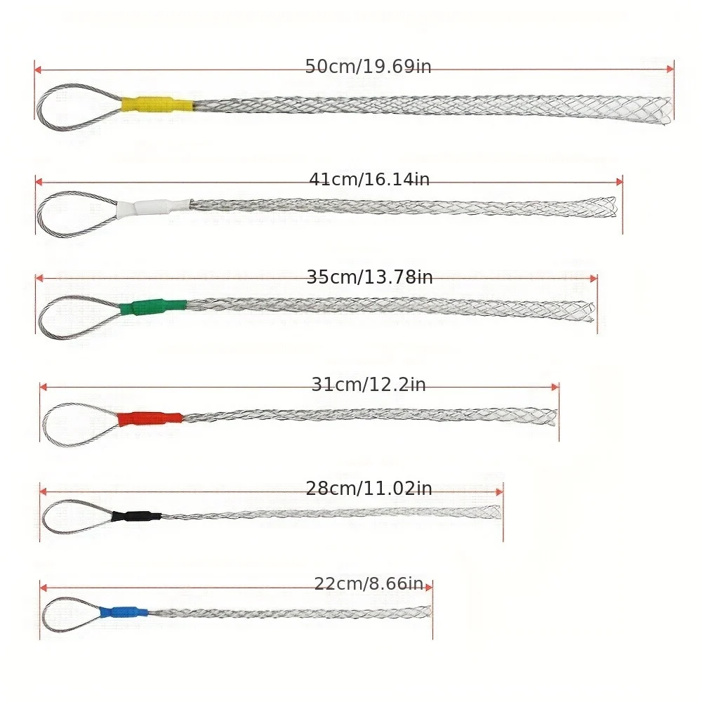 Steel Galvanized Mesh Cable Puller - Antislip Pipe Conduit Grips Net Cover for 4-25mm Cables