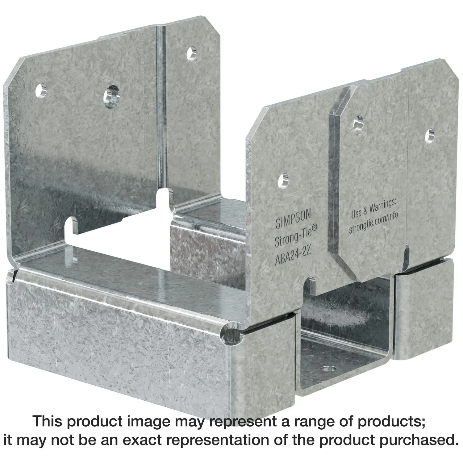 Simpson Strong-Tie ABA24-2Z ABA ZMAX Galvanized Adjustable Standoff Post Base for Double 2x4