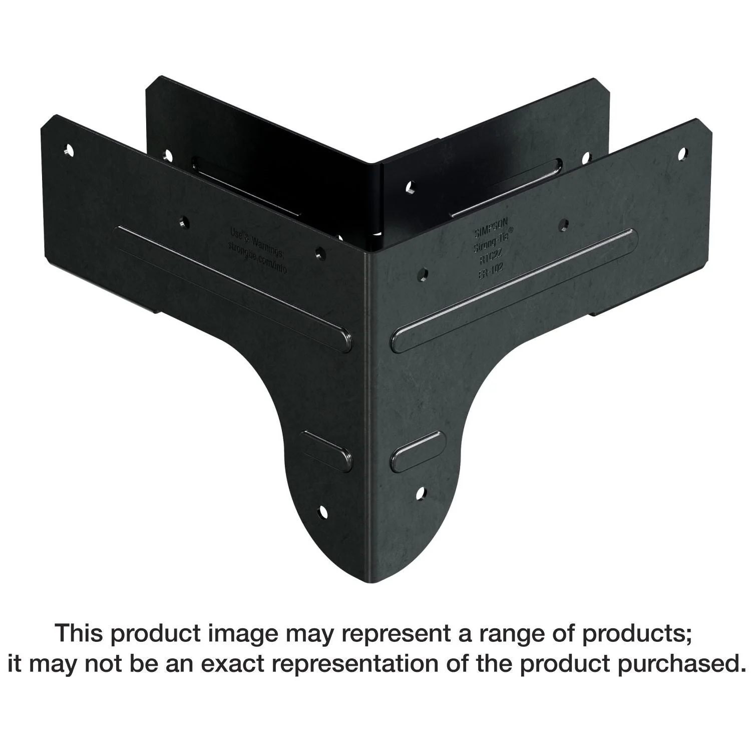 Simpson Strong-Tie APRTC2 Outdoor Accents ZMAX, Black Rigid Tie Corner Connector for 2x Joist, 2x4 Post