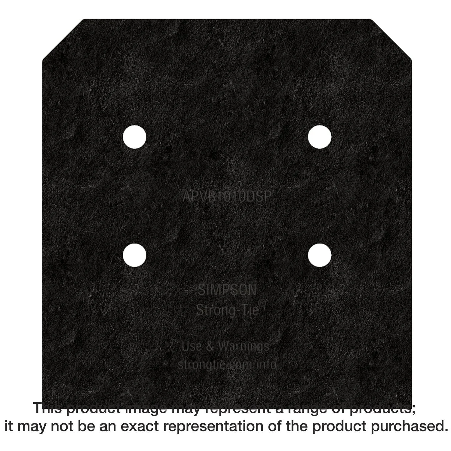 Simpson Strong-Tie APVB1010DSP Outdoor Accents Avant Collection ZMAX, Black Post Base Side Plate for 10x, 2-Pack