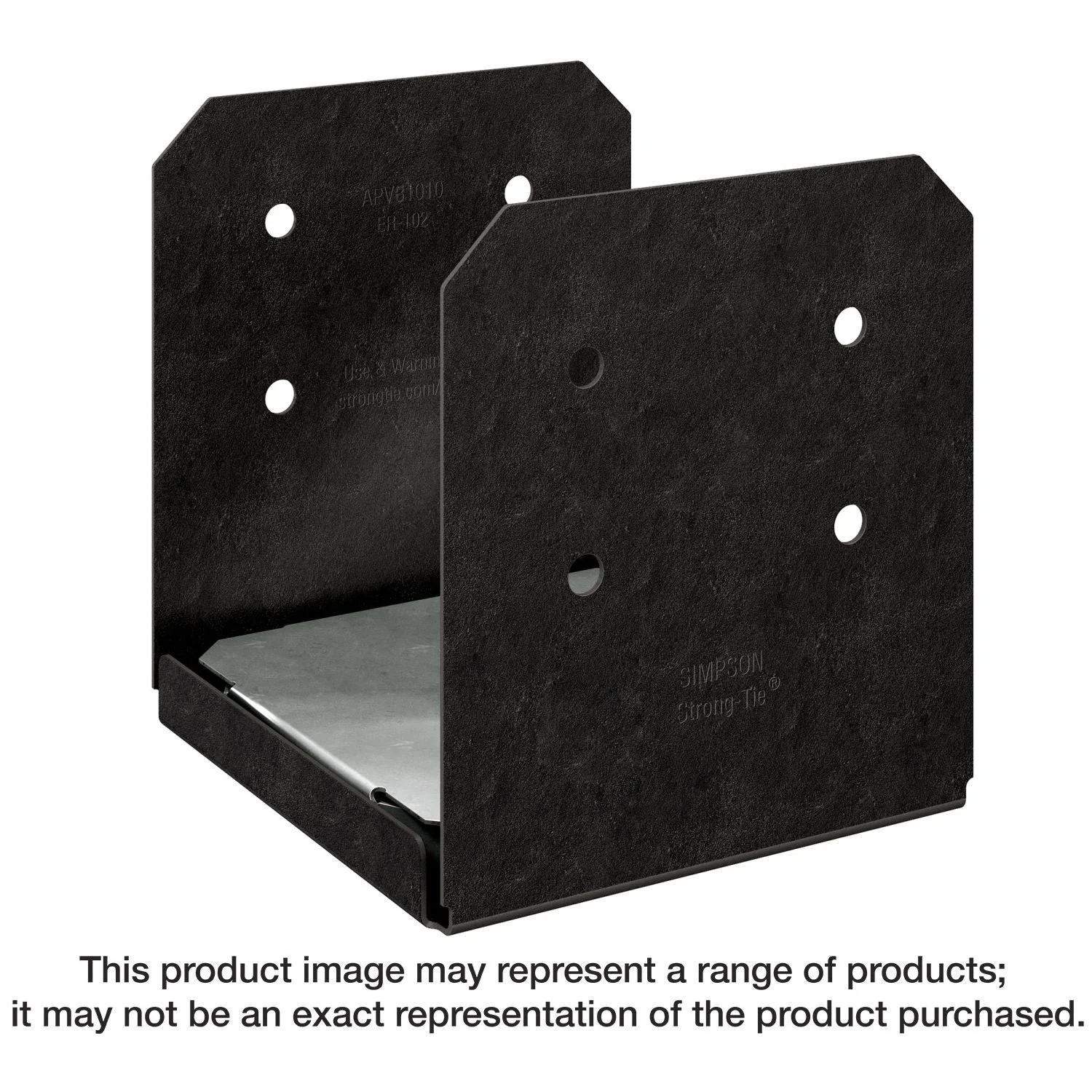 Simpson Strong-Tie APVB1010 Outdoor Accents Avant Collection ZMAX, Black Powder-Coated Post Base for 10x10