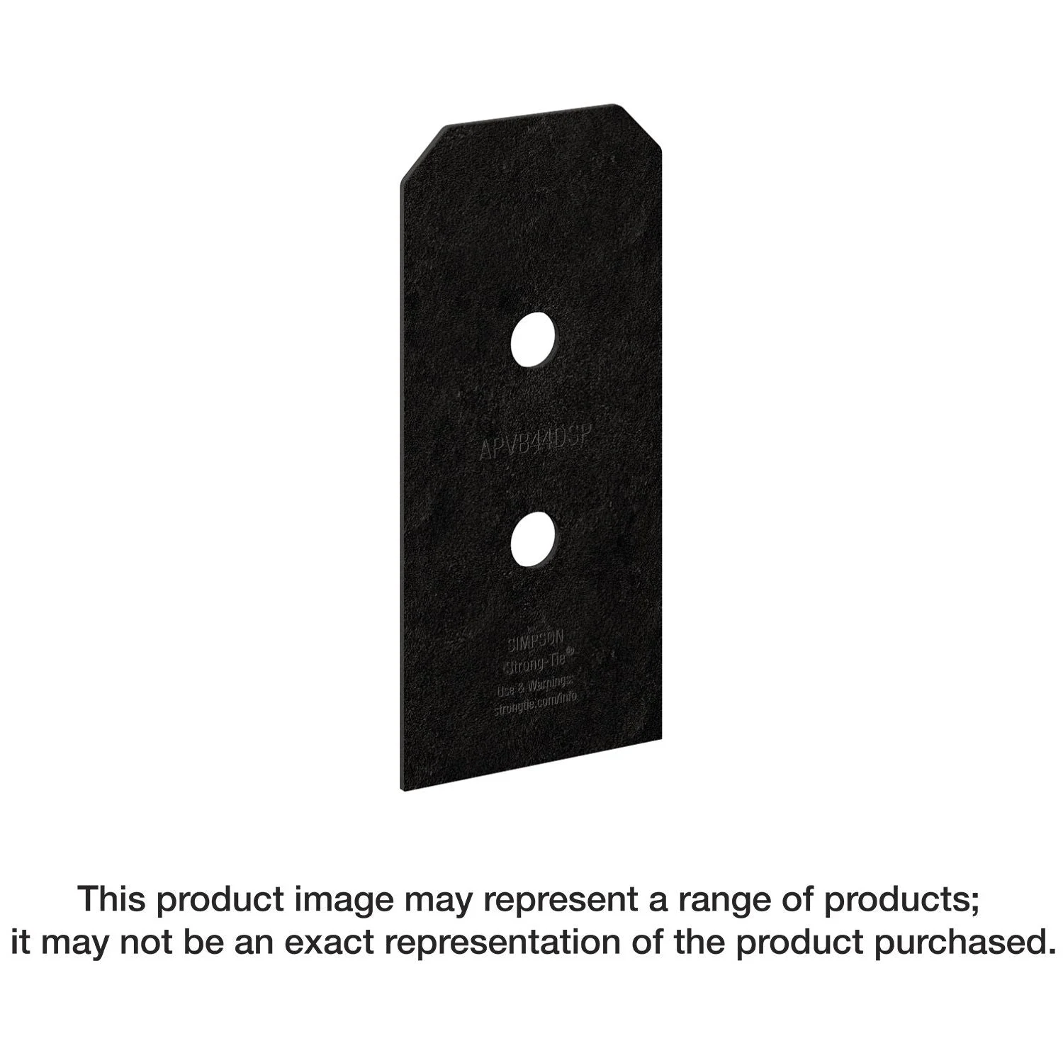 Simpson Strong-Tie APVB44DSP Outdoor Accents Avant Collection ZMAX, Black Post Base Side Plate for 4x, 2-Pack