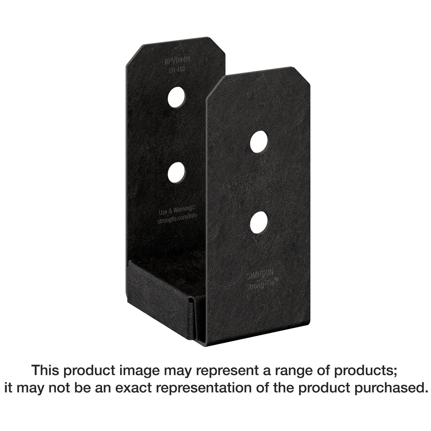 Simpson Strong-Tie APVB44R Outdoor Accents Avant Collection ZMAX, Black Powder-Coated Post Base for 4x4 Rough