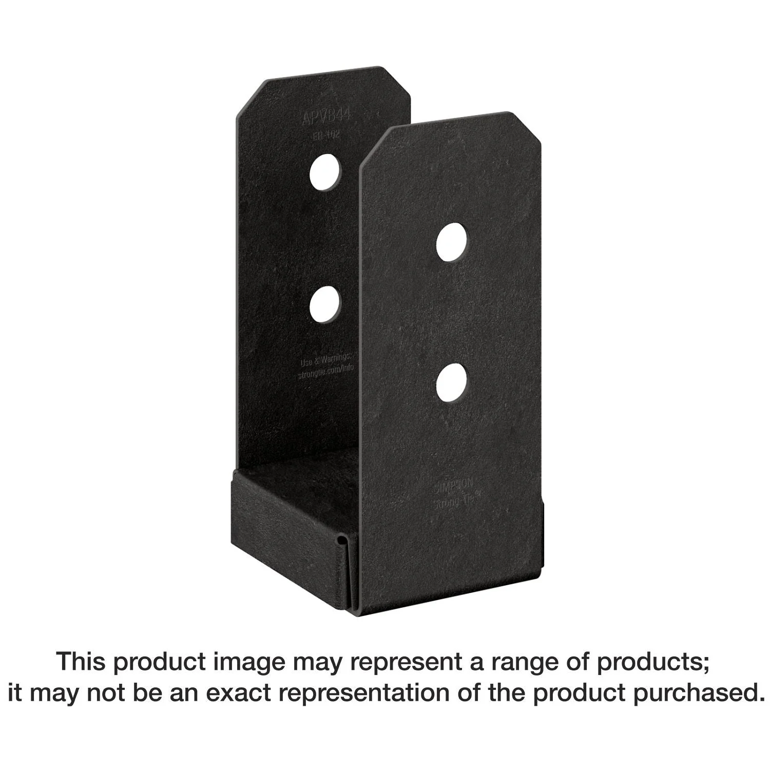Simpson Strong-Tie APVB44 Outdoor Accents Avant Collection ZMAX, Black Powder-Coated Post Base for 4x4
