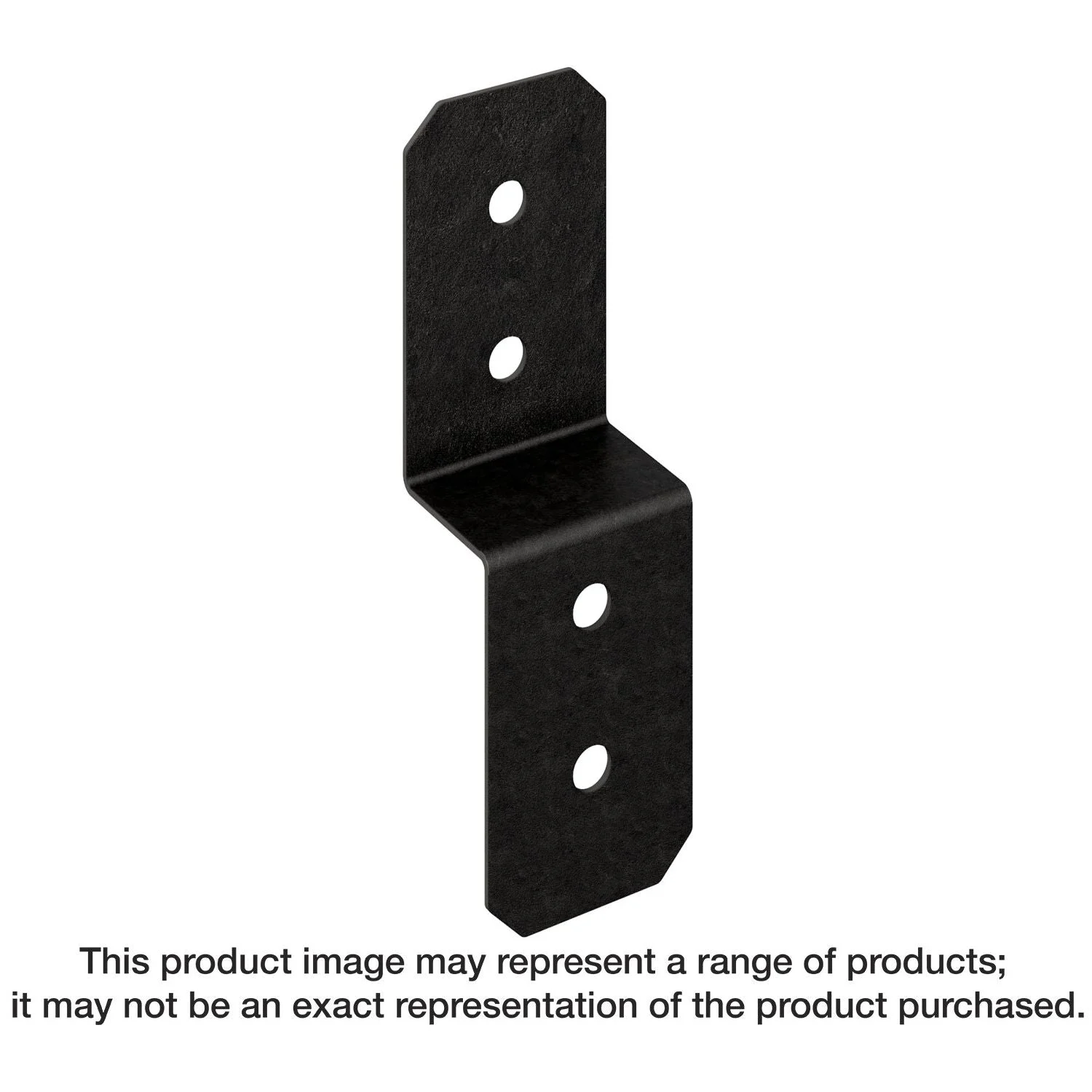 Simpson Strong-Tie APVDJT2R-4 Outdoor Accents Avant Collection 3-in. ZMAX, Black Powder-Coated Deck Joist Tie for Rough 2x