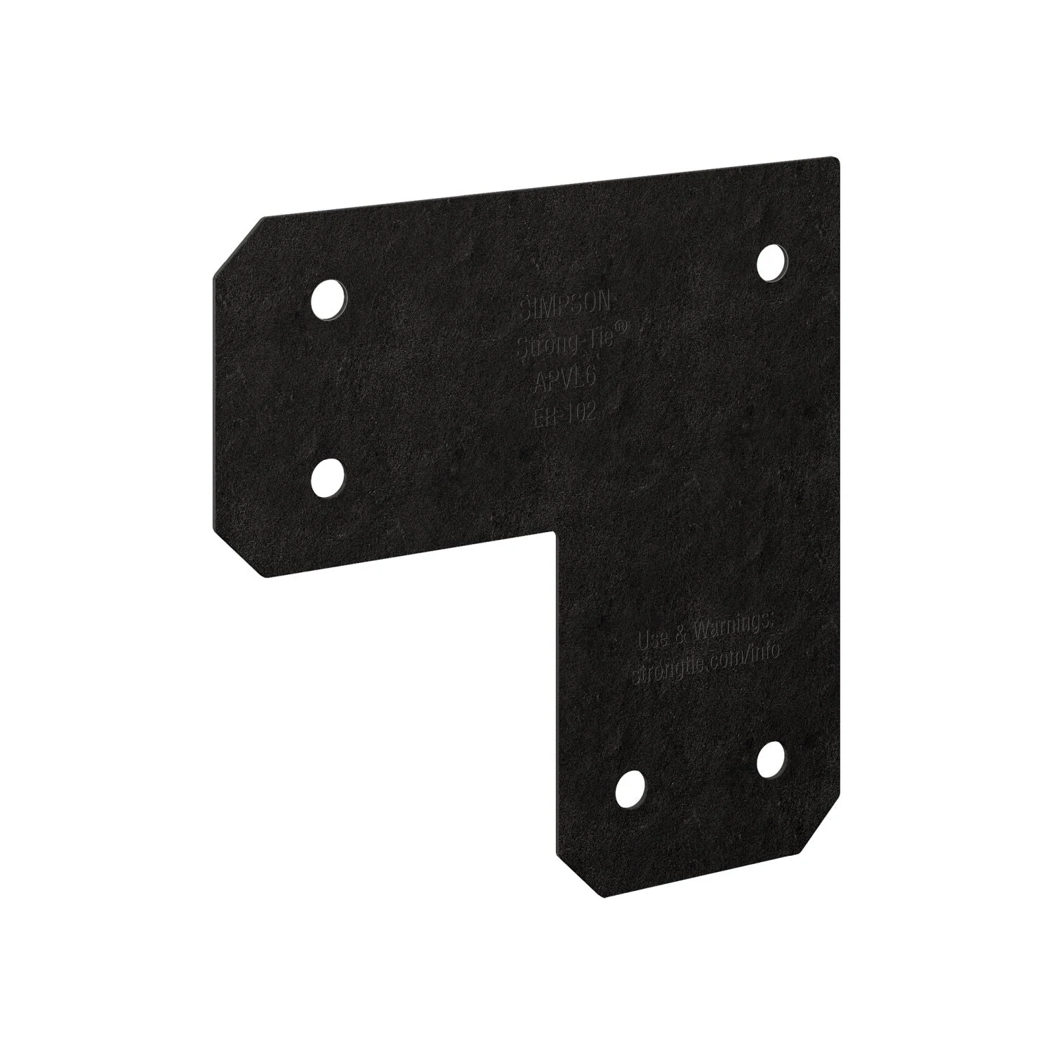 Simpson Strong-Tie Outdoor Accents Avant Collection ZMAX, Black Powder-Coated L Strap for 6x6 (APVL6)