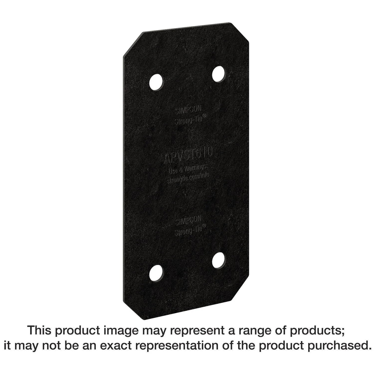 Simpson Strong-Tie APVST610 Outdoor Accents Avant Collection 5-in. x 9-3/4-in. ZMAX, Black Powder-Coated Strap for 6x