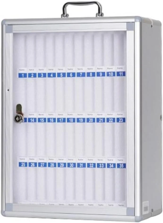 Cell Phone Locker Box 48 Slots Wall Storage Mobile Phone Cabinet Mobile Phone Lockbox with Handle for Classroom Office Exam(48)