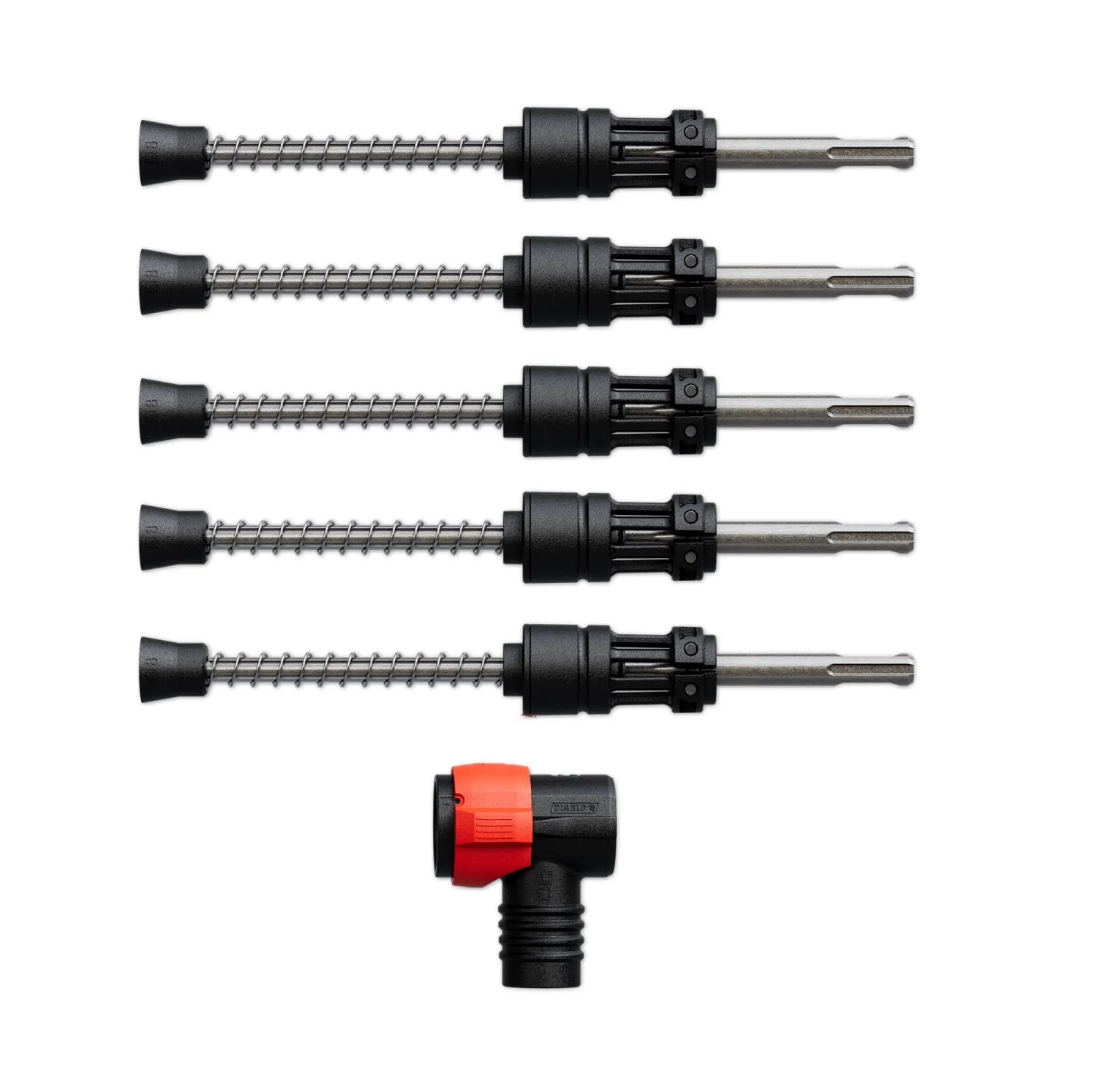 Diablo DMAPLA4400-S6 1/4-in. x 4-in. x 9-in. AMPED Rebar Demon SDS-Plus 4-Cutter Full Carbide Head Dust Extraction Hammer Drill Bit, 5-Pack