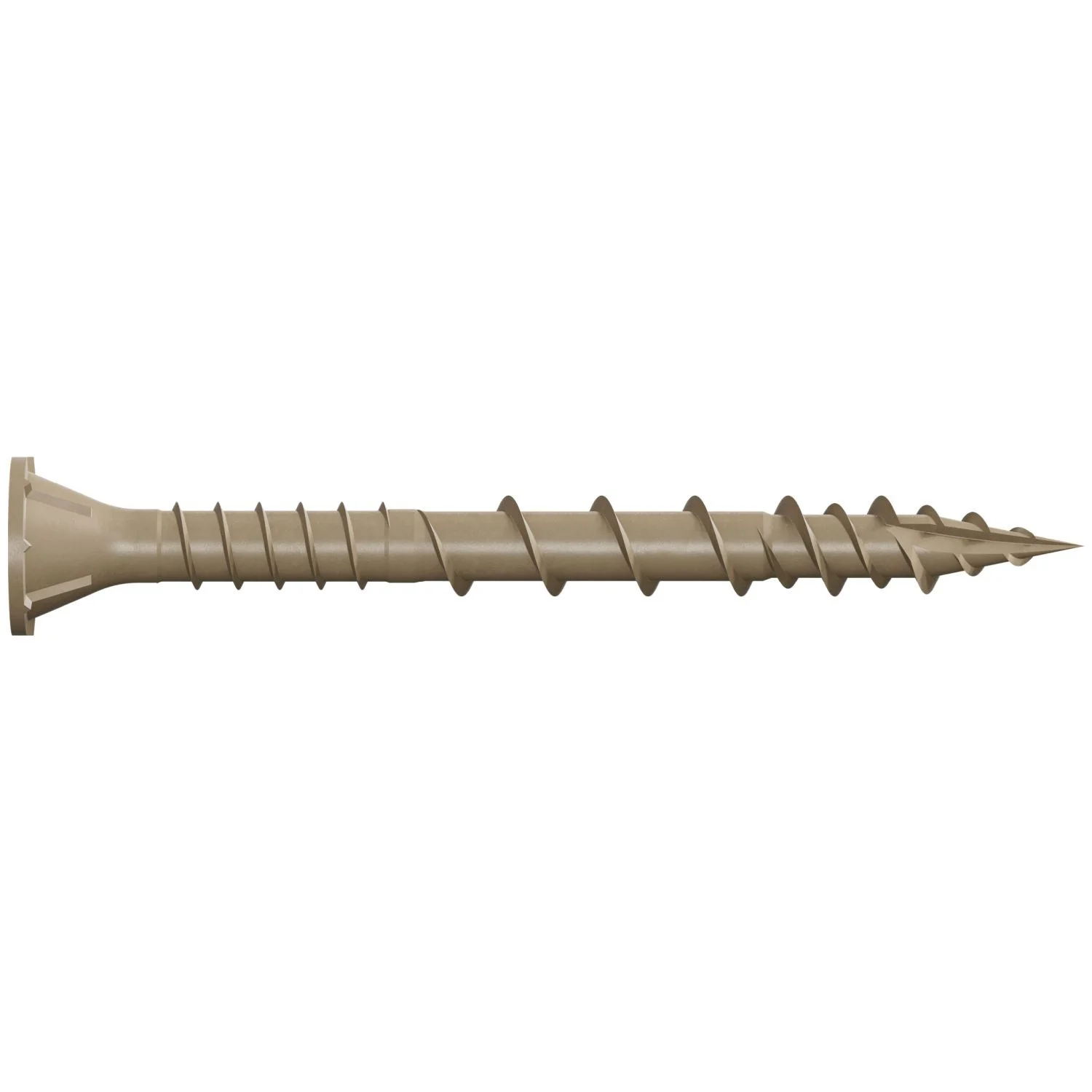 Simpson Strong-Tie Deck-Drive DSV WOOD Screw, #10 x 2-in. T-25, Flat Head, Quik Guard, Tan, 1-lb. (DSVT2R1LB)