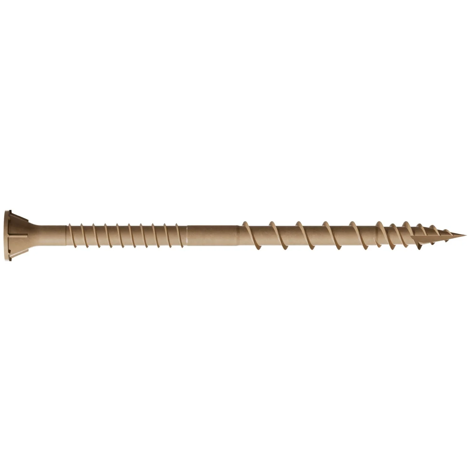 Simpson Strong-Tie Deck-Drive DSV WOOD Screw, #10 x 3-in. T-25, Flat Head, Quik Guard, Tan, 1-lb. (DSVT3R1LB)