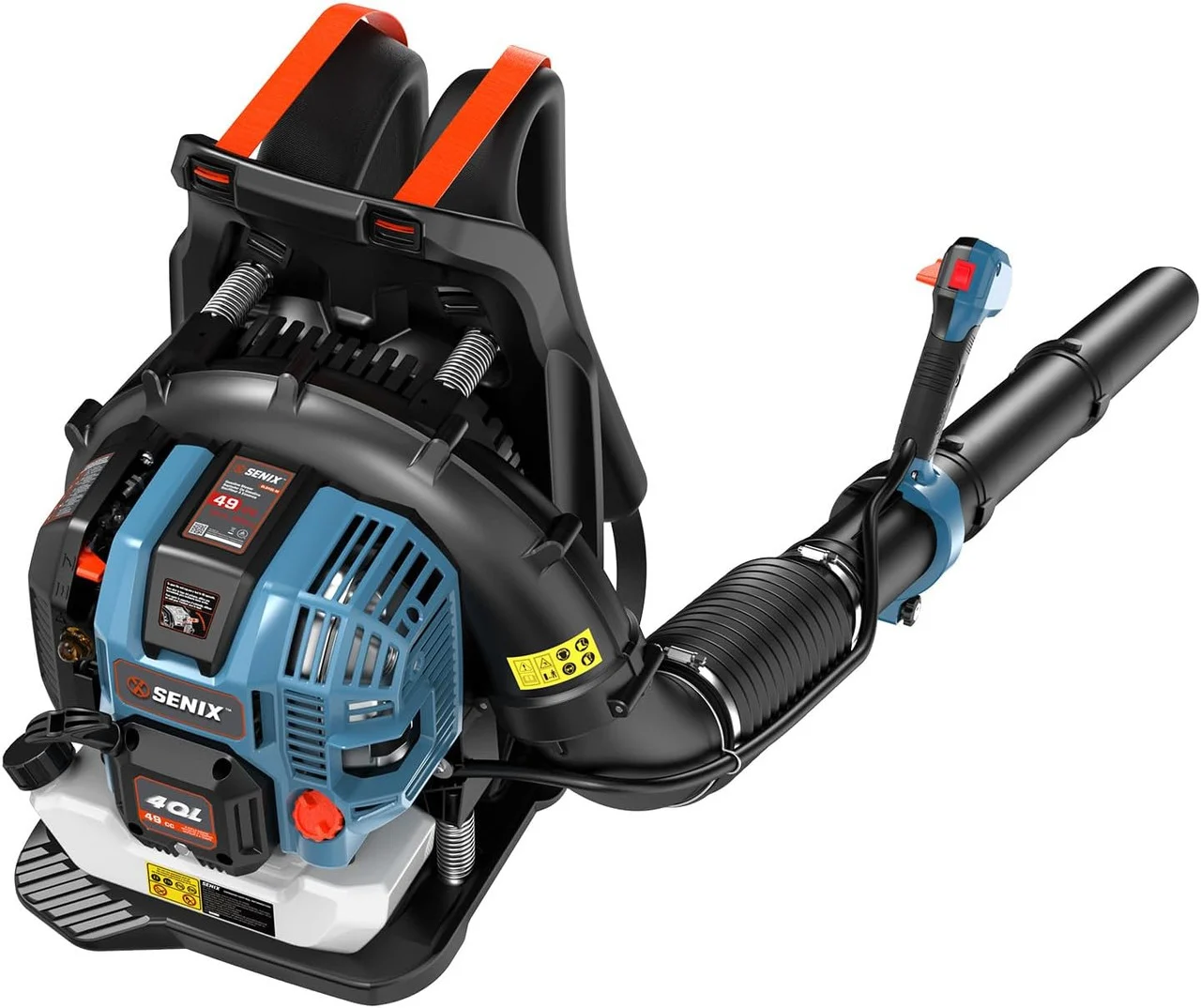 49 cc Gas Leaf Blower, 4-Cycle Backpack Leaf Blower,Up to 600 CFM and 200 MPH, Variable Speed & Cruise Control, 18N Powerful Blowing Force
