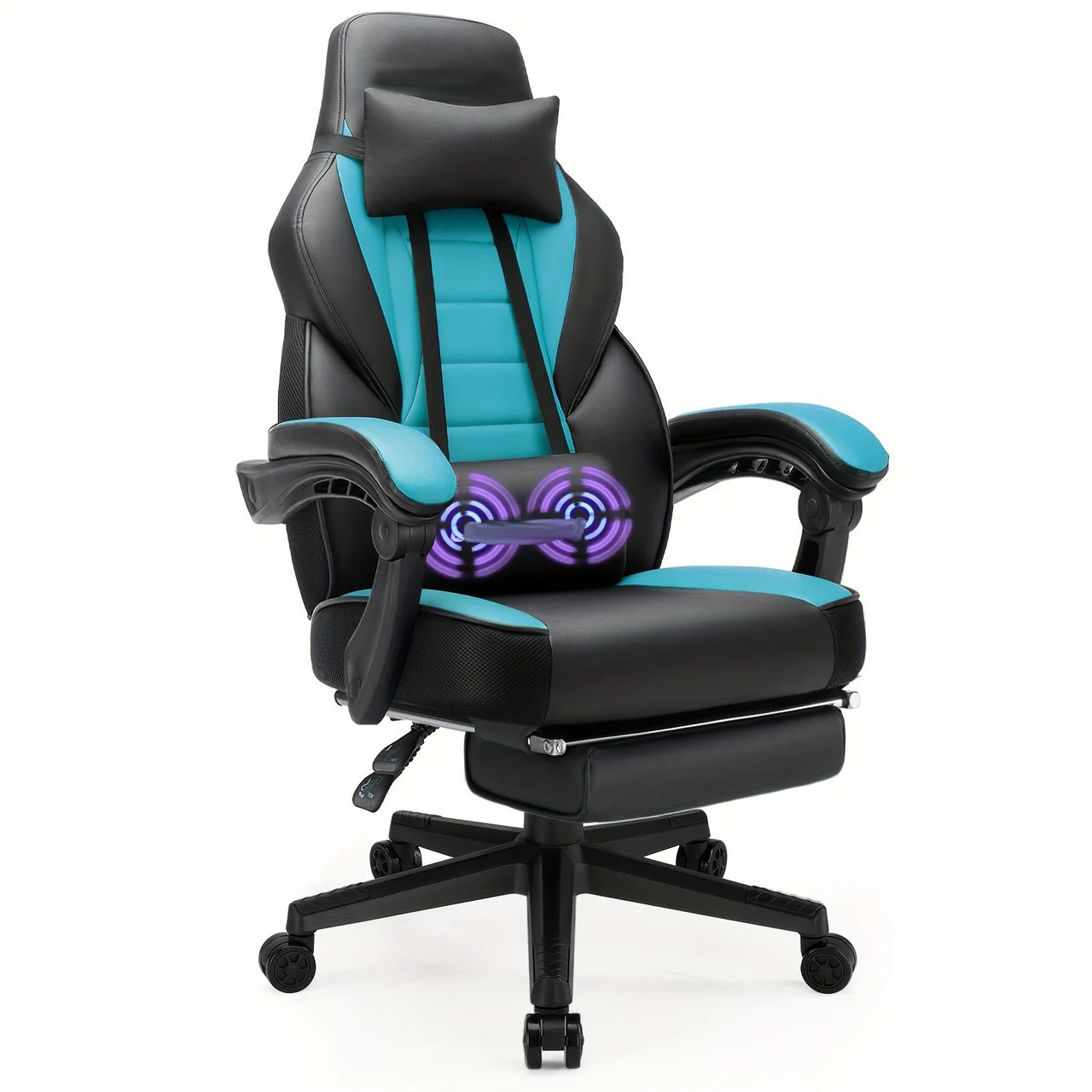 Video Game Chairs With Footrest, Big And Tall Gamer Chair For Adults, 400lb Capacity, Racing Style Computer Chair With Headrest And Lumbar Support Green Color