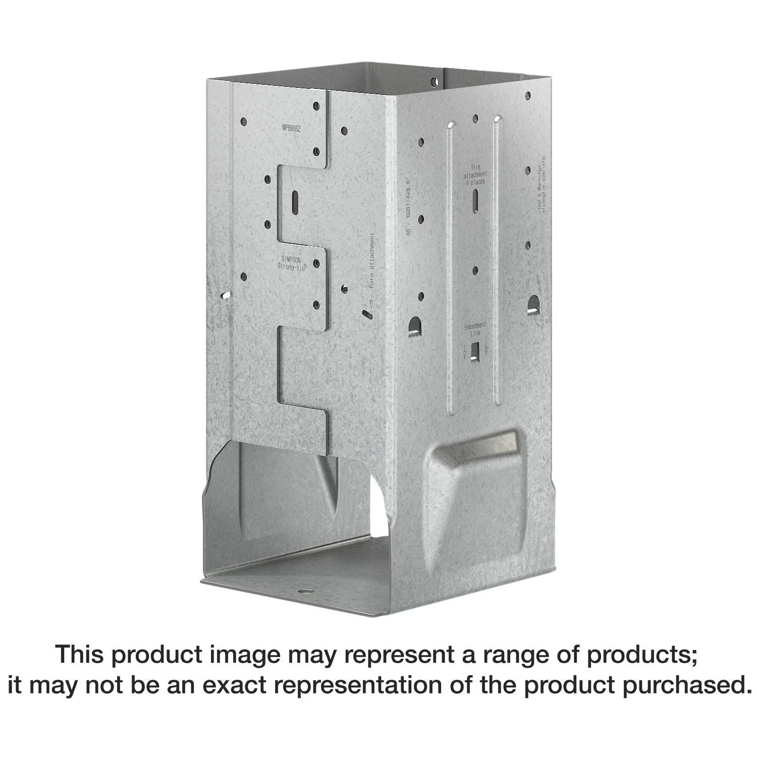 Simpson Strong-Tie MPB44Z MPBZ ZMAX Galvanized Moment Post Base for 4x4 w/ SDS Screws