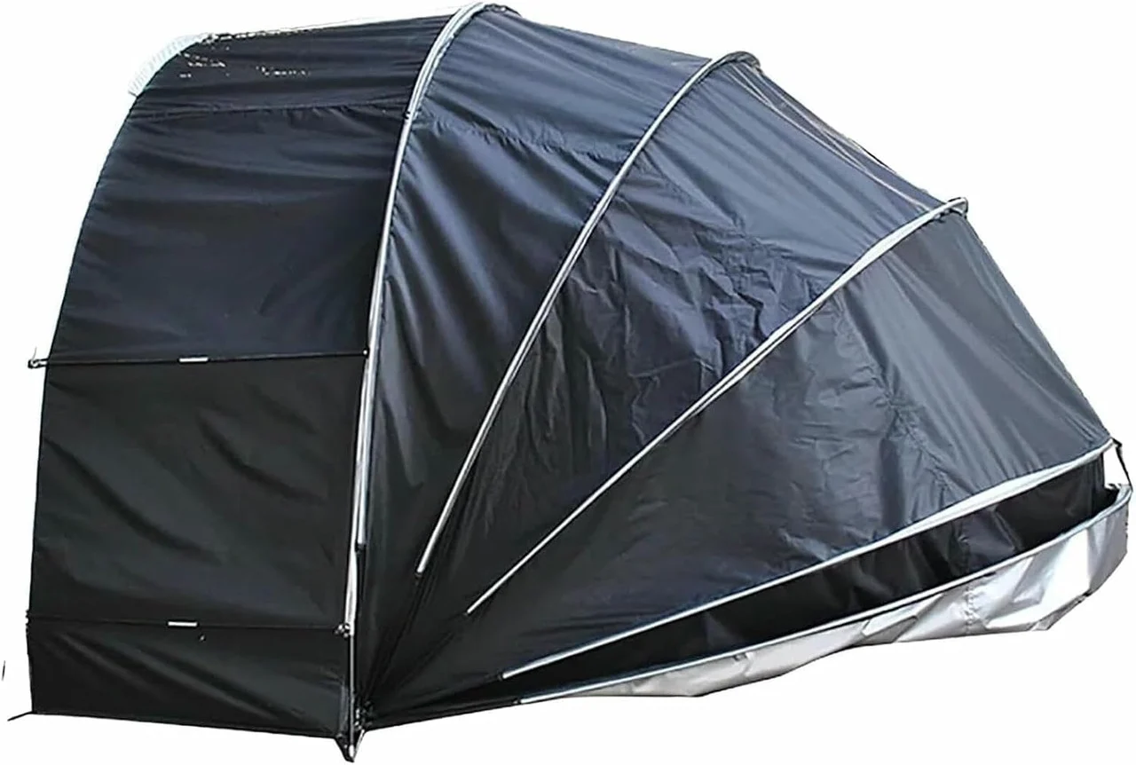 Portable Motorcycle Shed Tent – Waterproof Semispiral Shell Cover for Outdoor Bike Protection