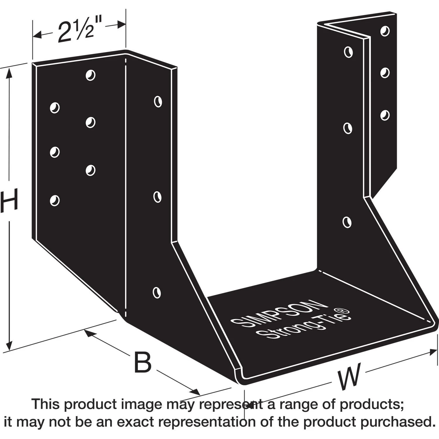 Simpson Strong-Tie OHU48-SDS3 OHU Black Powder-Coated Ornamental Joist Hanger for 4x8 w/ Strong-Drive SDS Screws