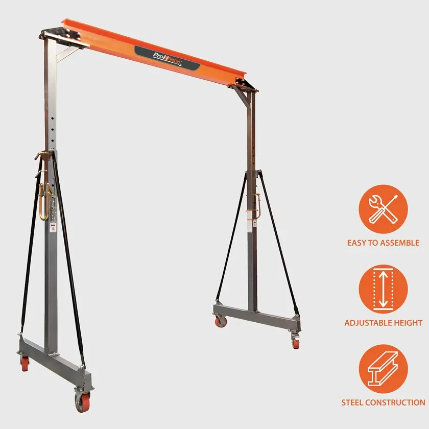 Manual Gantry Crane 1 Ton 7.8~11.8 ft Height 8 ft Span All Steel Construction PWAG1T-S8-H7-12a