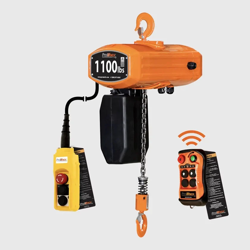 1/2 ton 1100 lb 1 Speed 208~240/440~480V Electric Chain Hoist 20 ft. FEC G80 Japan Chain H4 Duty Wireless PWJF05H4-1SW