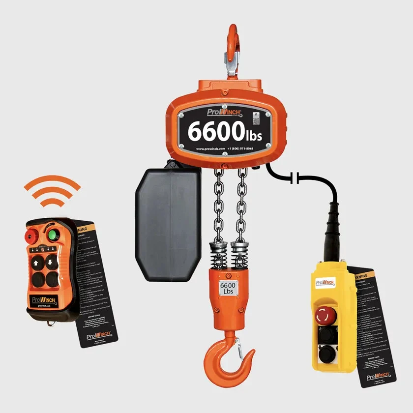 3 ton 6600 lb 208~240/440~480V 1 Speed Electric Chain Hoist 30 ft. FEC G80 Japan Chain H4 Duty Wireless PWJF30H4-1SW