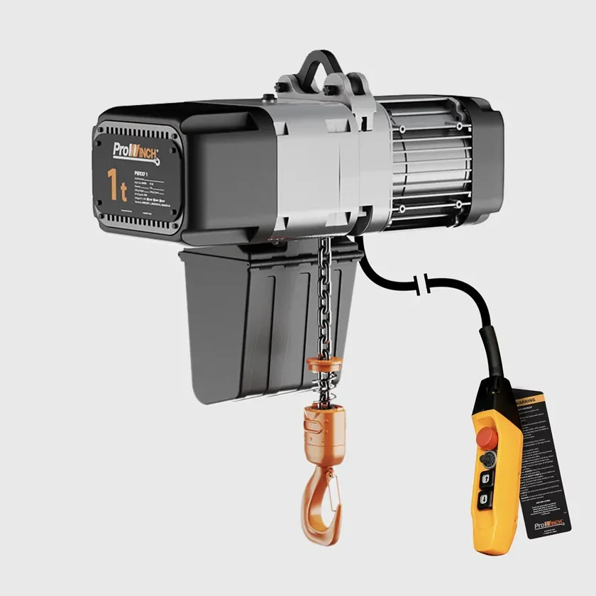 1 ton Electric Chain Hoist Variable Speed 220V 1ø 50~60HZ 20ft G100 Nickel Duty H4/M5 PWRXF1-H4-VS-220