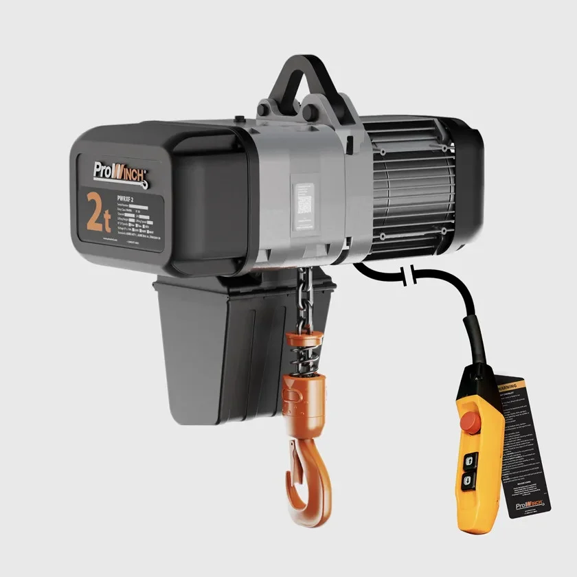 2 ton Electric Chain Hoist 1 Speed 208~240V / 440~480V 3ø 60HZ 20ft G100 Nickel Duty H4/M5 PWRXF2-H4-1S-2.4