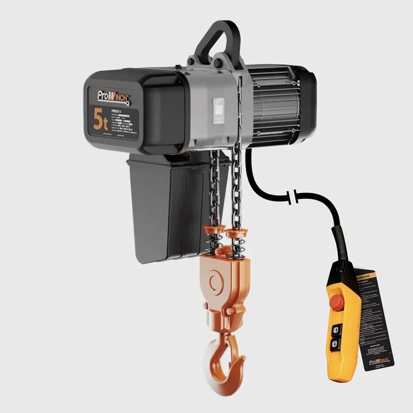 5 ton Electric Chain Hoist 1 Speed 208~240V / 440~480V 3ø 60HZ 30ft G100 Nickel Duty H4/M5 PWRXF5-H4-1S-2.4