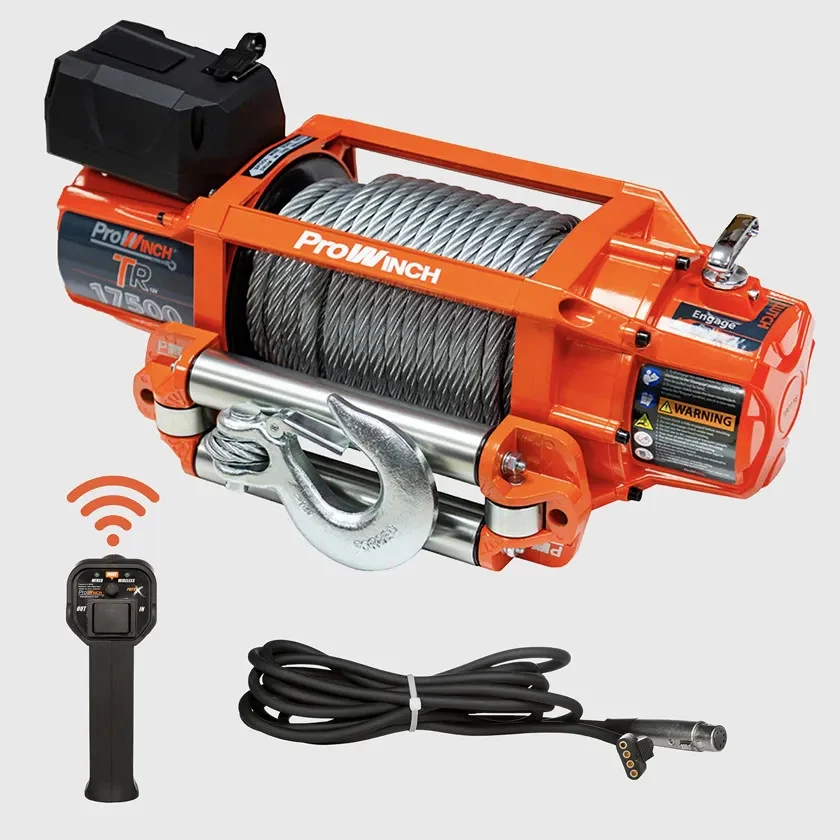 17500 lbs Electric Waterproof Winch Steel Rope 24V Wireless PWTR17500i24V
