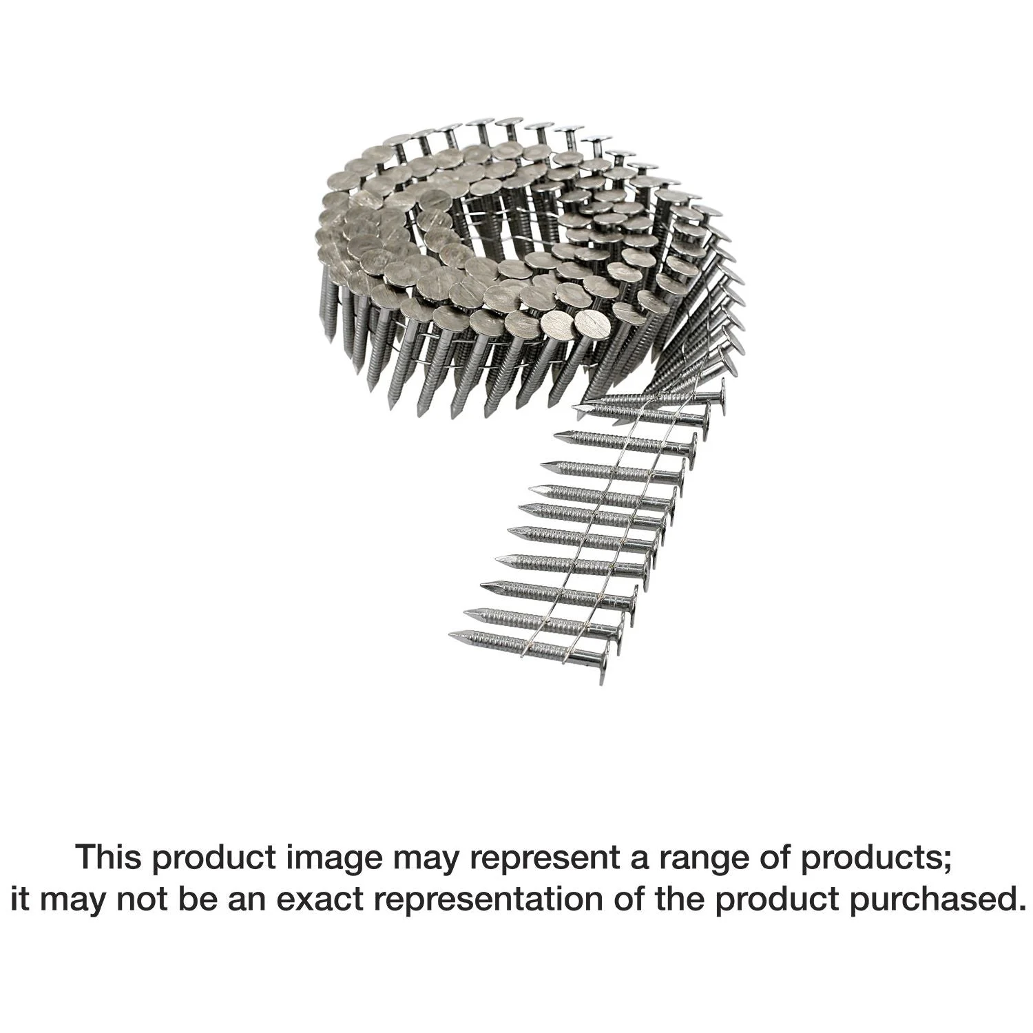 Simpson Strong-Tie S11A150RNBP 15° Wire Coil, Full Round Head, Ring-Shank Roofing Nail, 1-1/2-in. Type 304, 600-Pack
